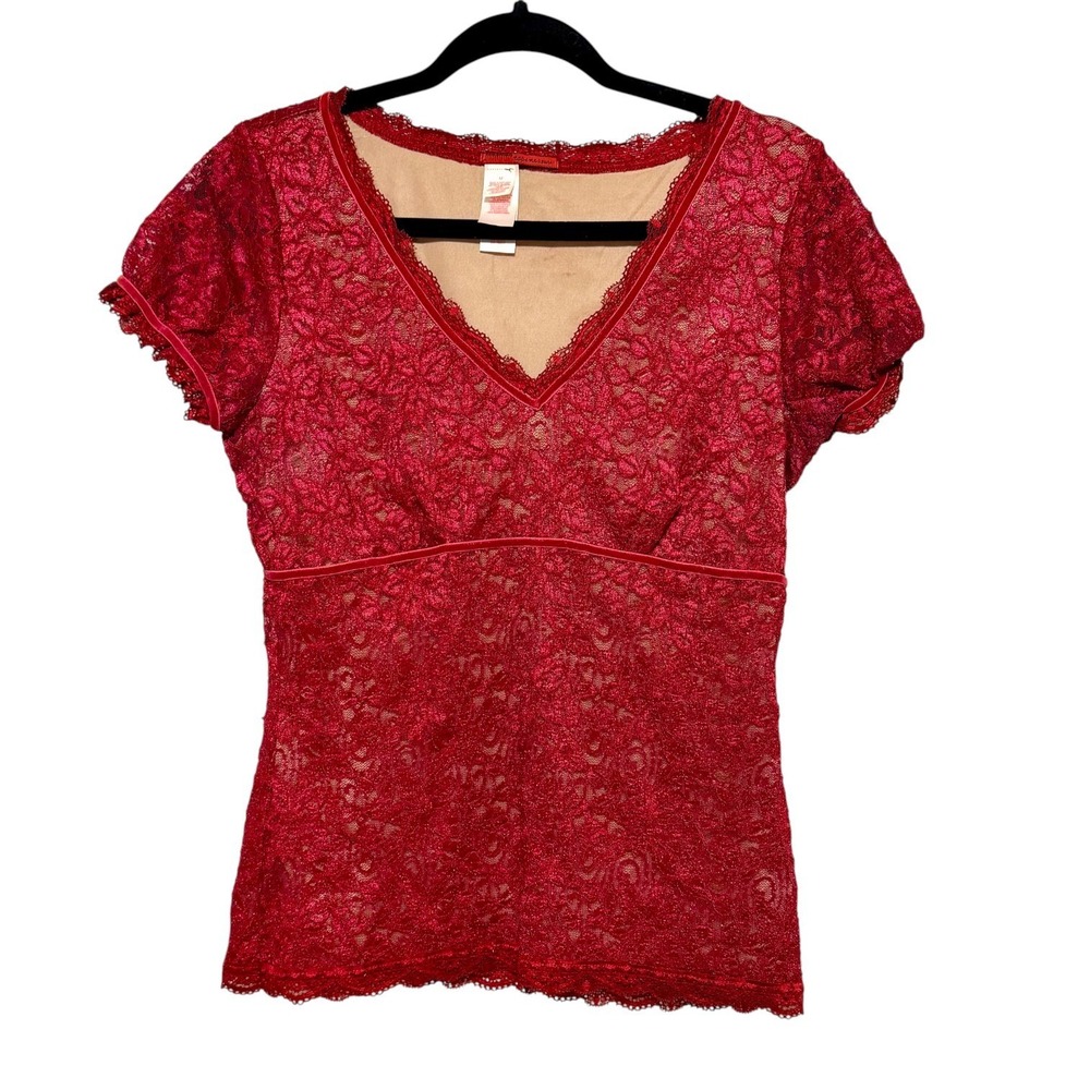 Tape Measure Y2K Lace Babydoll Top Womens Size M Romantic Goth Dark Feminine